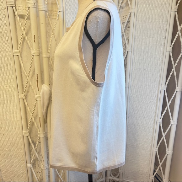 Pendleton Silk Cotton Sweater Shell Tank 2X Cream Taupe Summer Layer - Picture 5 of 15